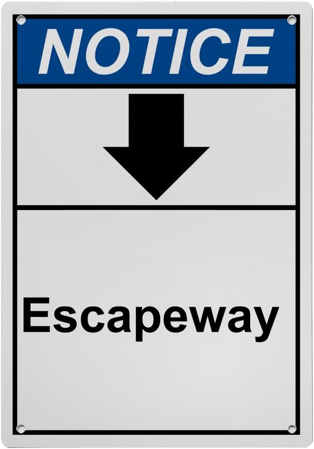Directional Escape Sign Industrial ANSI Vertical Directional Sign - 8