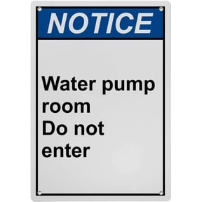 Industrial ANSI Vertical Do Not Enter Warning Sign - 8"x12" Weatherproof, UV Resistant for Indoor/Outdoor Workplace (Water pump room Do not enter)