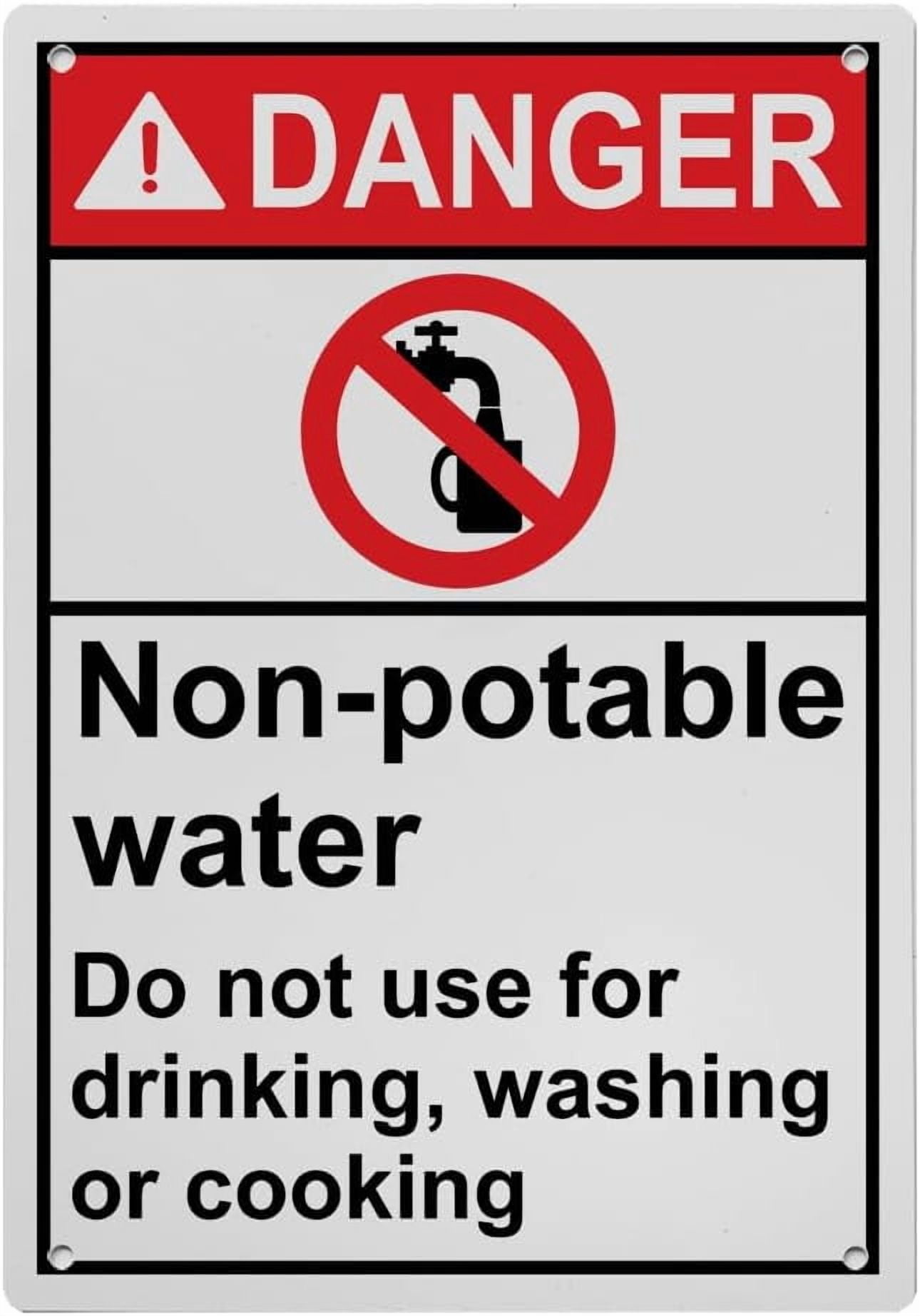 Industrial ANSI Vertical Drinking Water Warning Sign - 8"x12 ...