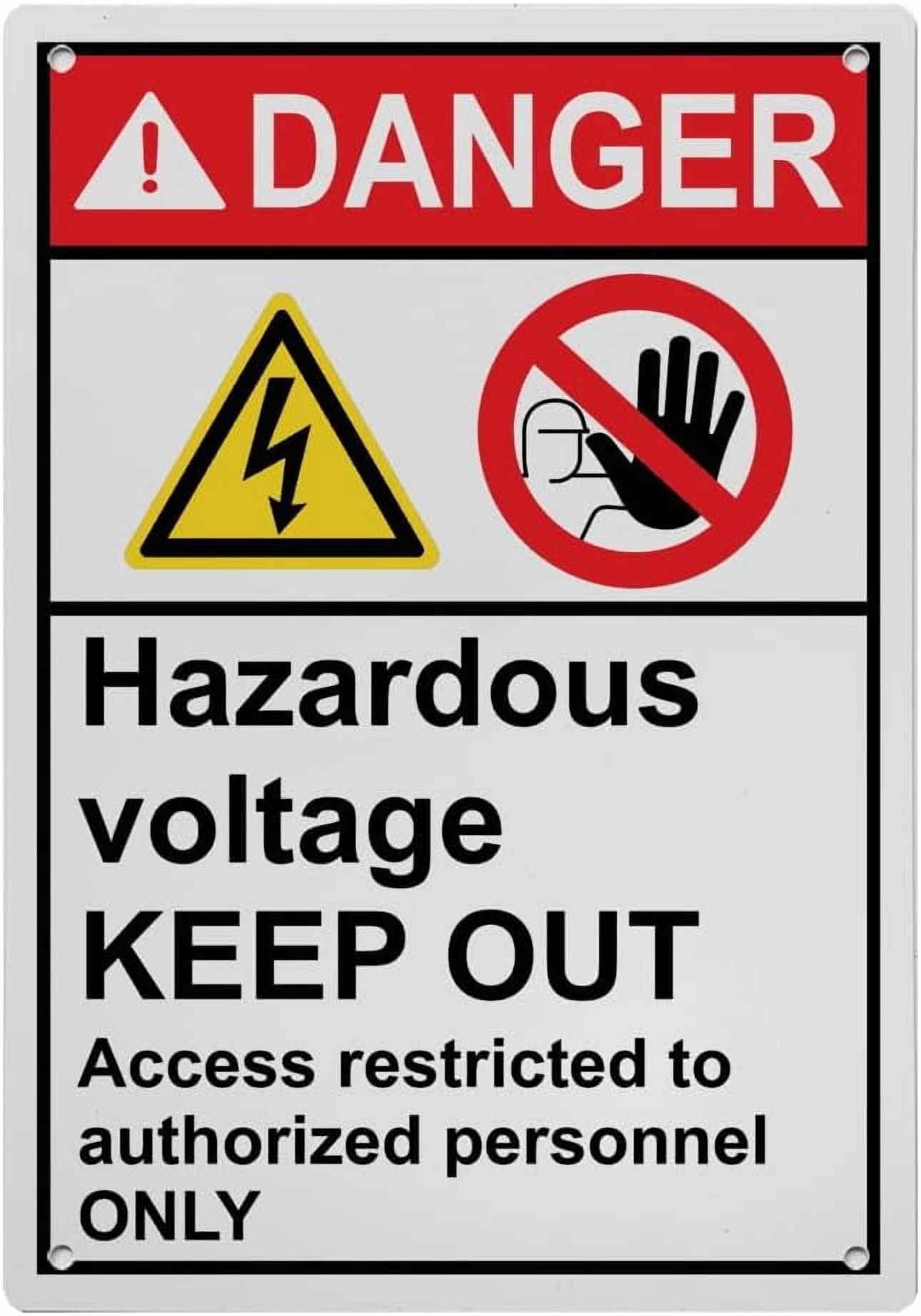 Industrial ANSI Vertical Electrical High Voltage Warning Sign - 8
