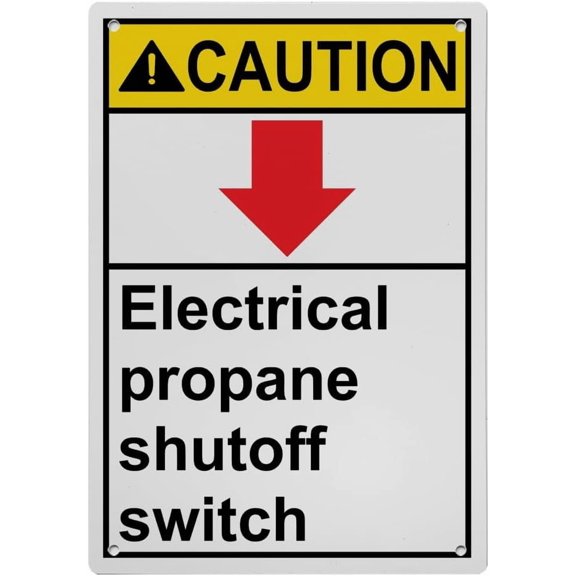 Industrial ANSI Vertical Electrical Warning Sign - 8"x12" Weatherproof, UV Resistant for Indoor/Outdoor Workplace (Electrical propane shutoff switch)