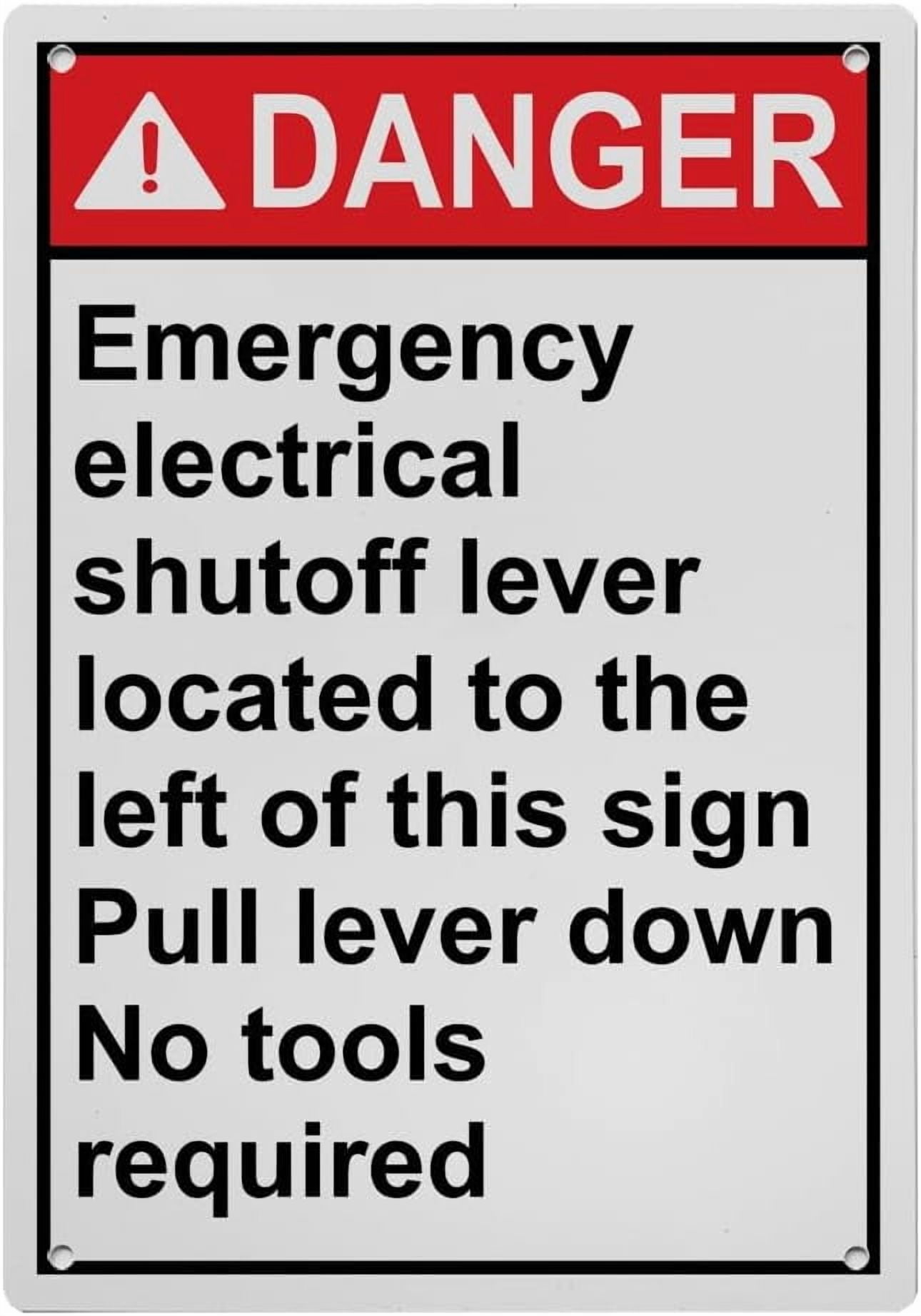 Industrial ANSI Vertical Emergency Shut Off Sign - 8