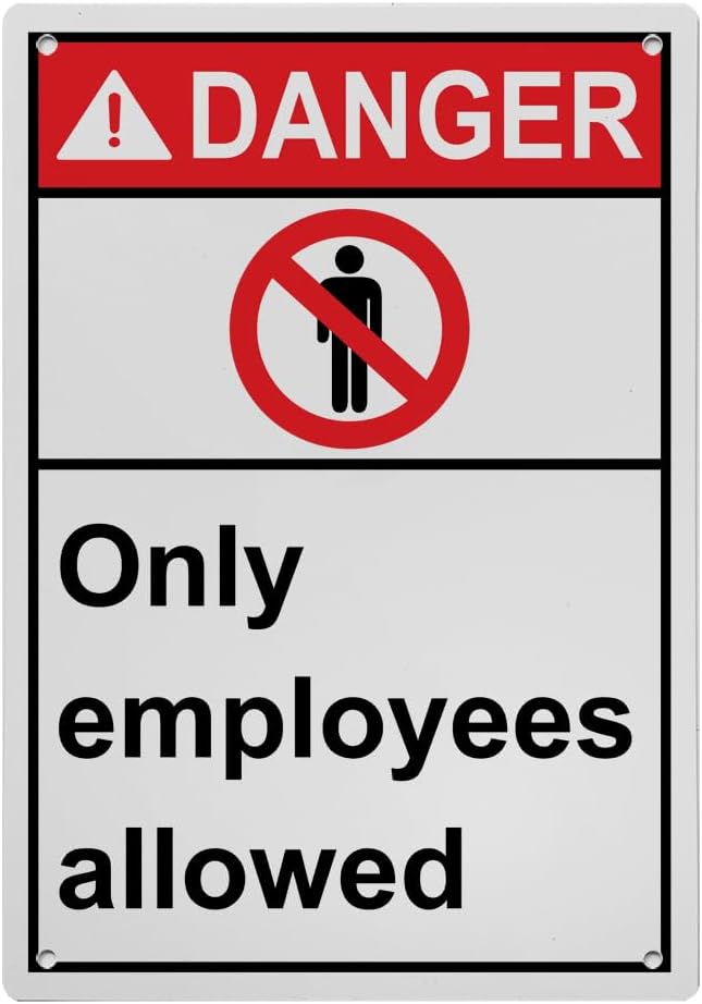 Industrial ANSI Vertical Employees Only Sign - 8