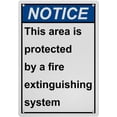 thumbnail image 1 of Industrial ANSI Vertical Fire Operation Sign - 8"x12" Weatherproof UV Resistant (Area protected by fire extinguishing system) for Indoor/Outdoor Workplace, 1 of 7
