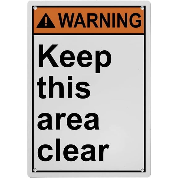 Industrial ANSI Vertical Keep Clear Sign - 8"x12" Weatherproof, UV Resistant for Indoor/Outdoor Workplace (Keep this area clear)