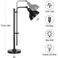 thumbnail image 1 of Industrial Adjustable Desk Lamp for Home Office, Farmhouse Table lamp, Rustic Metal Task Desk Lamp in Aged Bronze Finish, Vintage Reading Lamp for Study Room, Black, 1 of 6