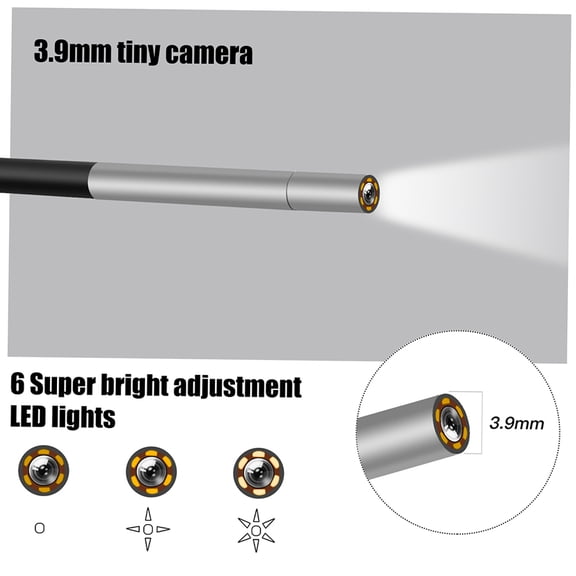 Industrial ,Adjustable Leds With Inch 1080p Display 4.3 Inch 1080p Camera Ip67 Waterproof Handheld Borescope Lens Built-in 6pcs Leds With 4.3 Screen Red 5m Rigid Cable