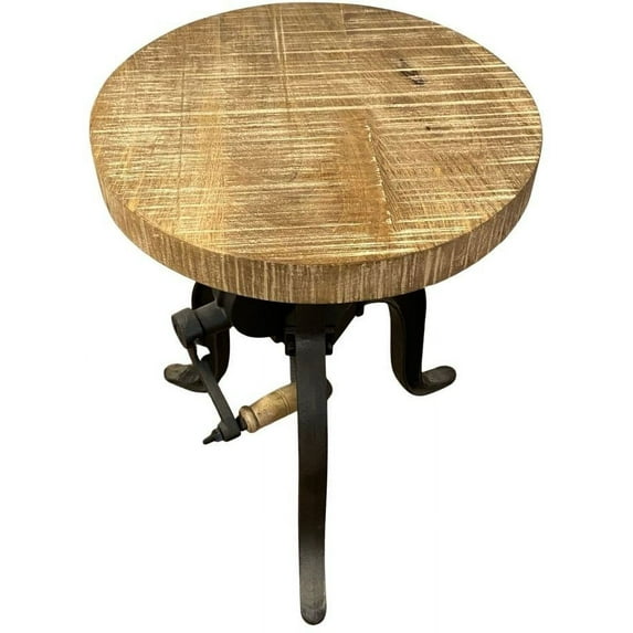 Industrial Adjustable Rustic Crank Stool