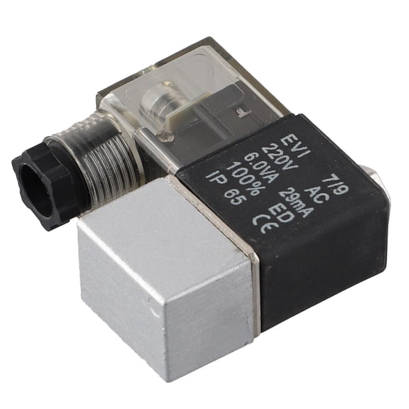 Industrial Air Compressor Solenoid Valve 2-Way AC220V Carbon Steel Steam Control Stop Valve, 10mm Thread Connection, 0.8MPA for Pneumatic Systems