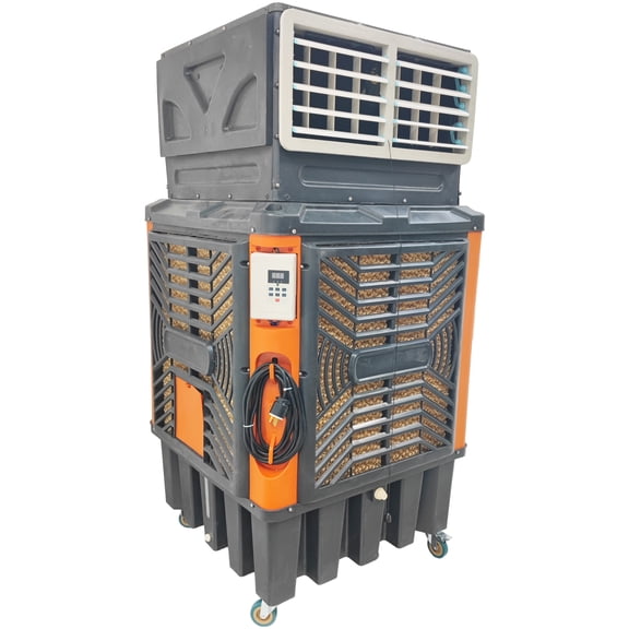 Industrial Air Cooler Vertical Evaporative Cooler 30000m/h 3KW 220V 1PH