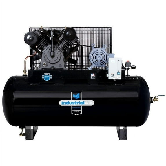 Industrial Air IH9919910 10 HP 120 Gallon Oil-Lube Horizontal Stationary Air Compressor with Aosmith Motor