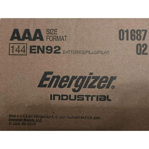 Industrial Alkaline Bid Battery, AAA, 1.5-Volt