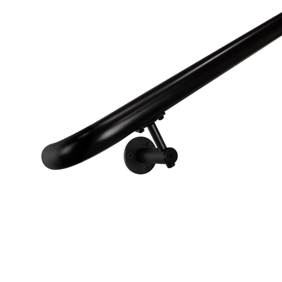 Industrial Aluminum 1.5 Inch Round Ada Complete Indoor/outdoor Straight Handrail Grab Bar Kit, Returns To Wall, 2 Foot Handrail