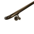 thumbnail image 1 of Industrial Aluminum 1.5 Inch Round Ada Complete Indoor/outdoor Straight Handrail Grab Bar Kit, Returns To Wall, 7 Foot Handrail, Bronze, 1 of 4
