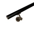 thumbnail image 1 of Industrial Aluminum 1.5 Inch Round Complete Indoor/Outdoor Straight Handrail Grab Bar Kit, Black / Bronze, 7 Foot Handrail, 1 of 1