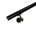 thumbnail image 1 of Industrial Aluminum 1.5 Inch Round Complete Indoor/Outdoor Straight Handrail Grab Bar Kit, Satin Black, 7 Foot Handrail, 1 of 4
