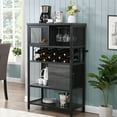 thumbnail image 1 of Industrial Bar Cabinet with Wine Rack, Rustic Wine Cabinet for Liquor and Glasses, Farmhouse Coffee Bar Cabinet with Storage, Rustic Buffet and Sideboard for Dining Room, Living Room, Kitchen, L0153, 1 of 10