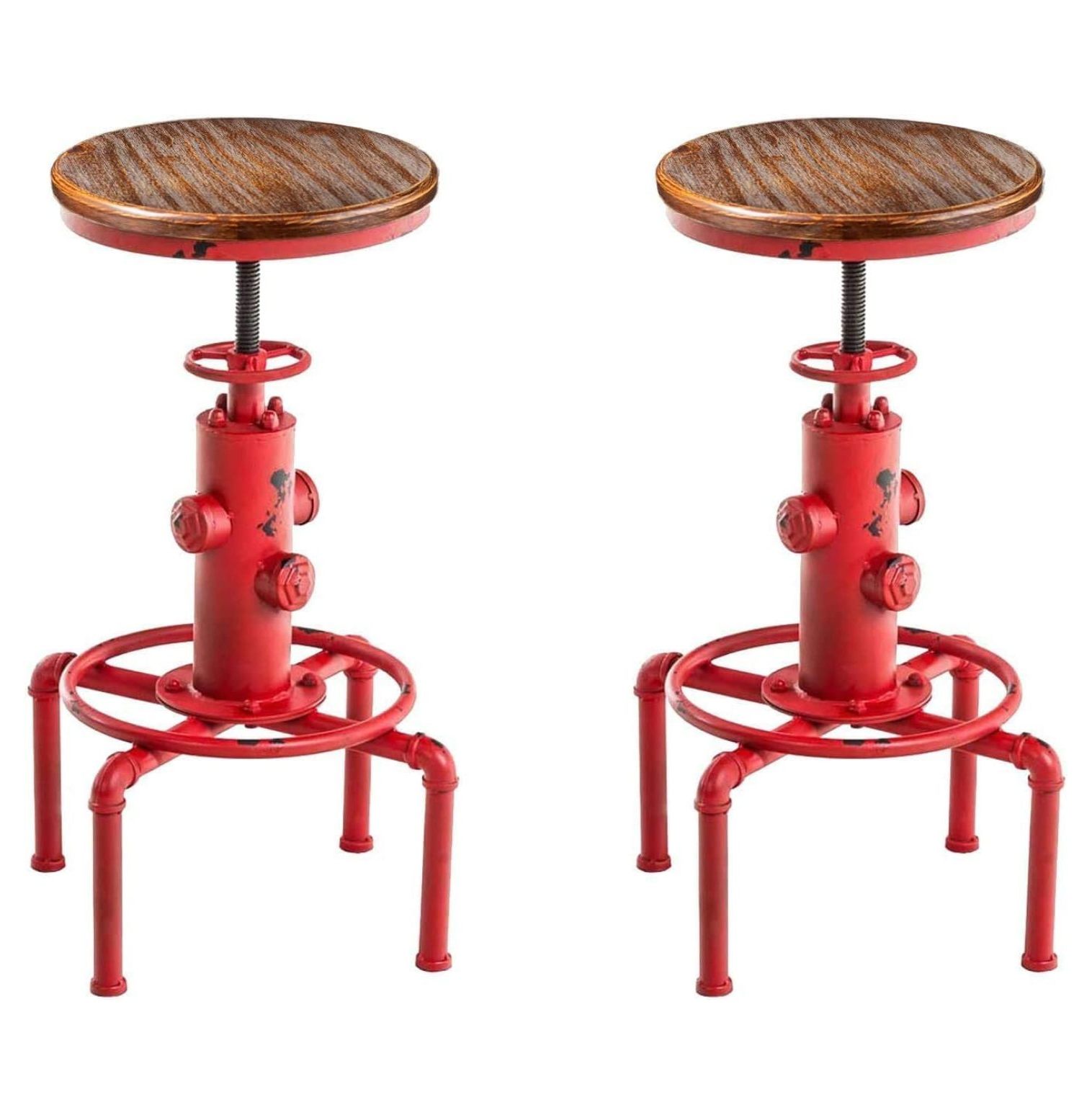 Industrial Bar Stools Set of 2 Vintage Counter Stool for Kitchen Island