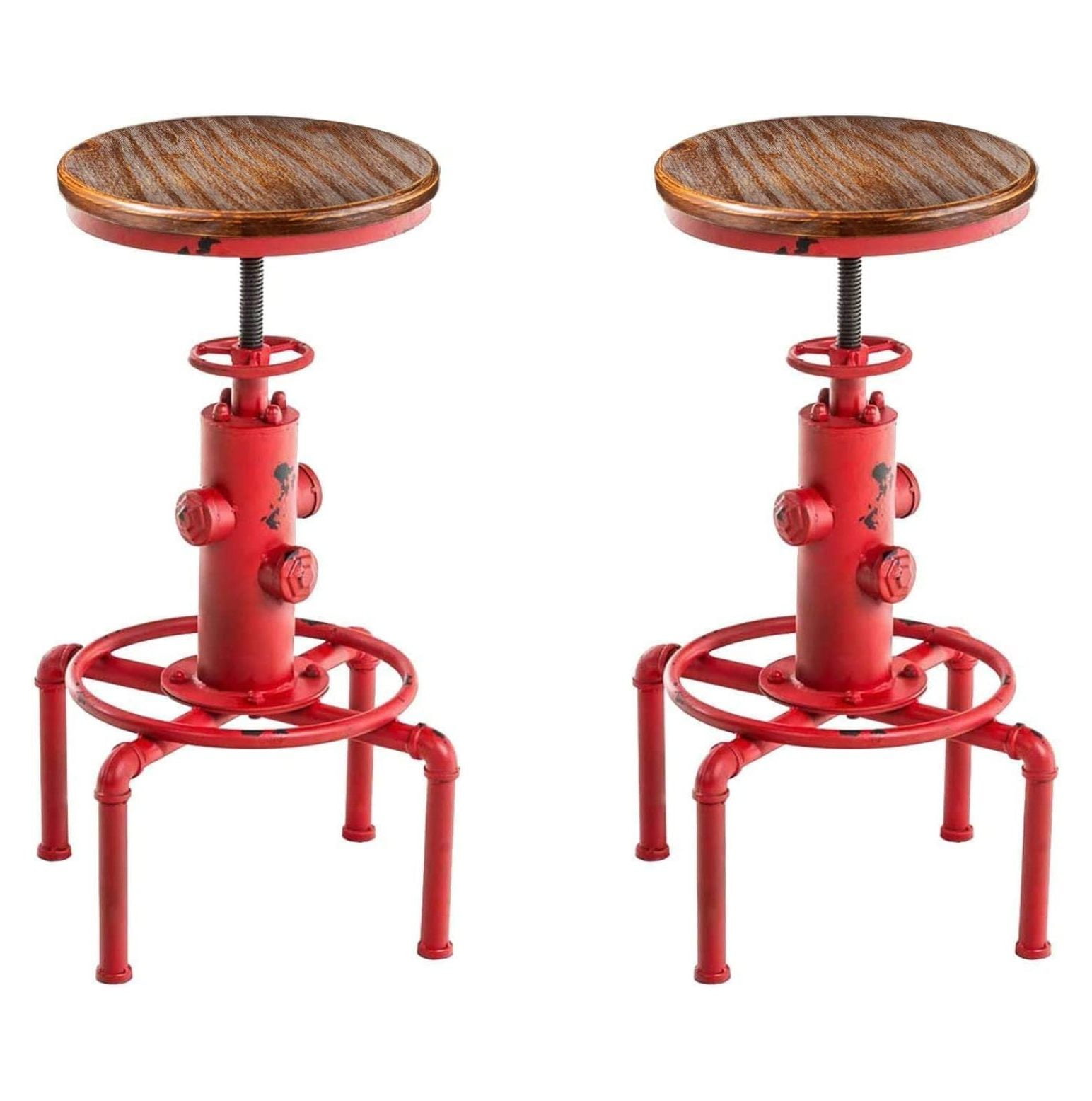Industrial Bar Stools Set of 2 Vintage Counter Stool for Kitchen Island