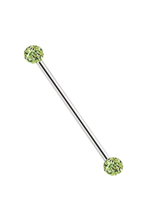 Industrial Barbell 14GA with Epoxy Coated Ferido Balls (Sold Individually)