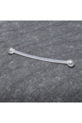 Industrial Barbell Clear Retainer Bioflex Ear Piercing Bar Jewelry 14G 38mm 1.5"