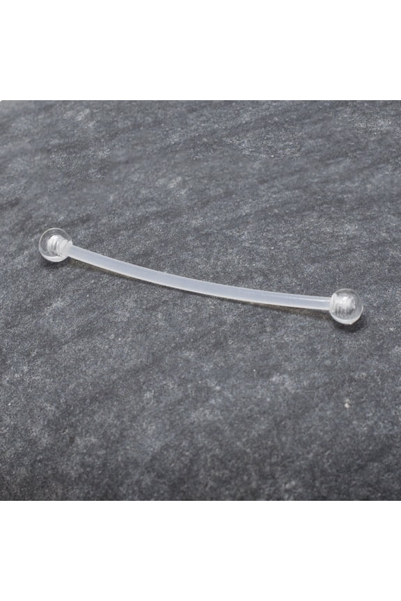 Industrial Barbell Clear Retainer Bioflex Ear Piercing Bar Jewelry 14G 38mm 1.5"