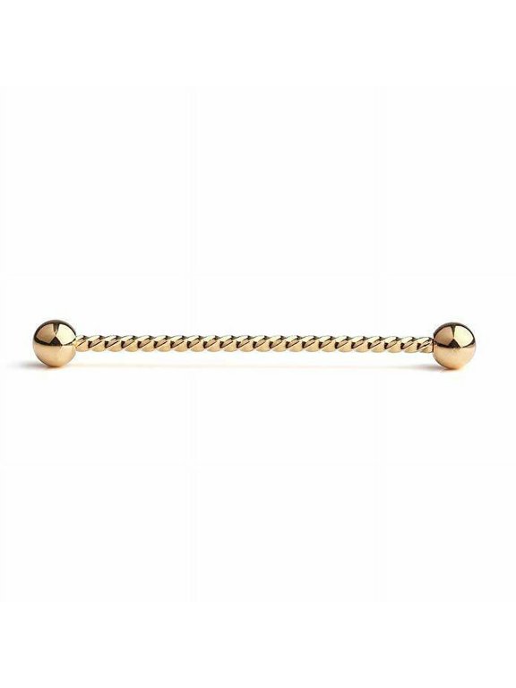 Industrial Barbell with Braided Design Anodized Surgical Steel 14G Sold Each