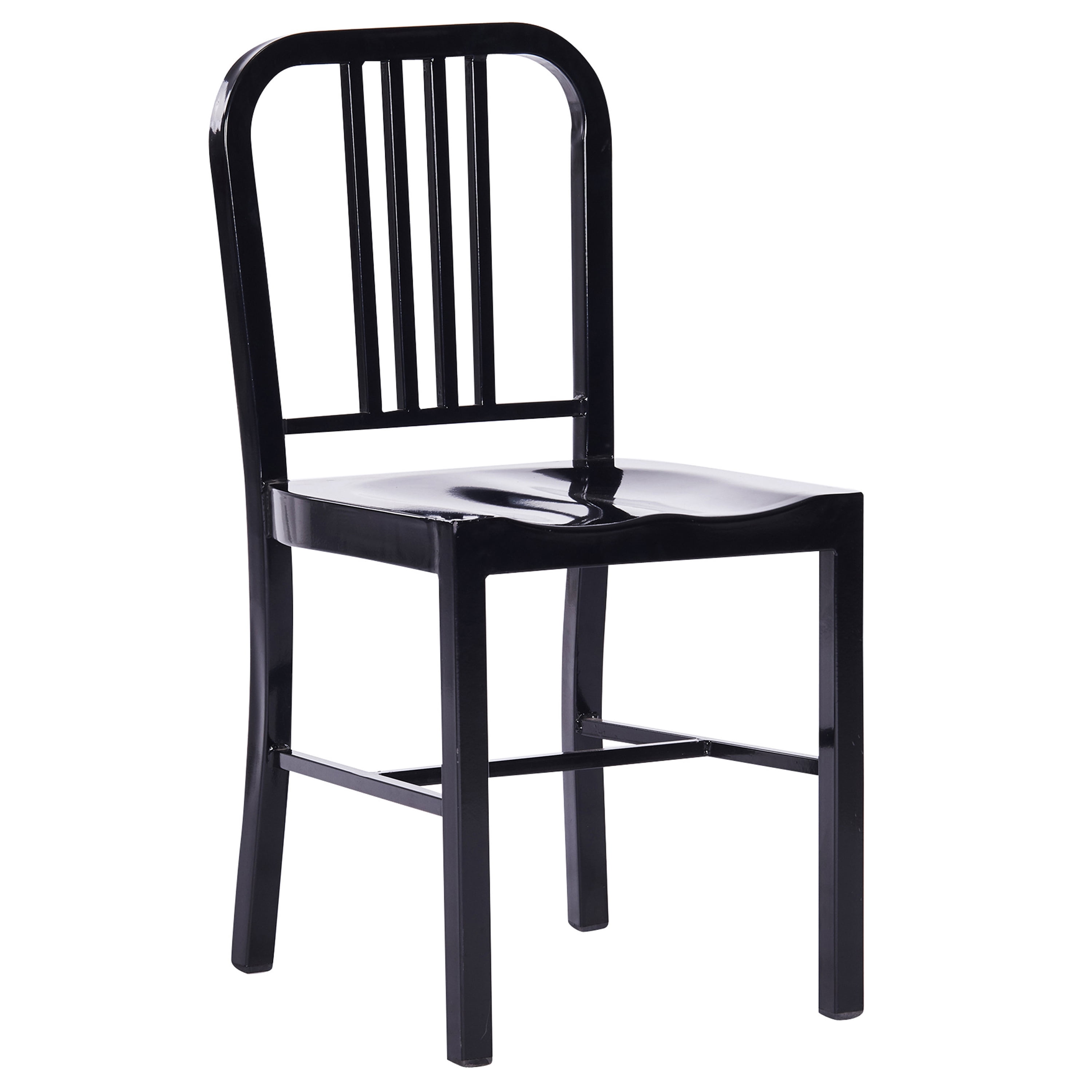 Industrial Black Metal Indoor Dining Chair, Set of 2