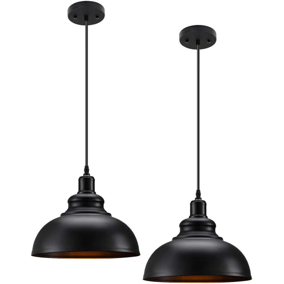 Industrial Black Pendant Barn Light Fixture with 39in Adjustable Cord Hanging Light Fixture Ceiling Light Fixture for Kitchen, Barn, Dining Room, Sink