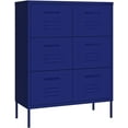 Industrial Blue Steel Drawer with 6 Fully Extendable Drawers