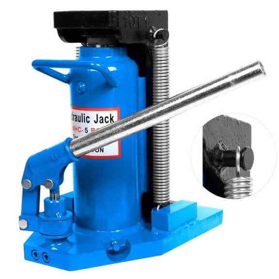 Industrial Blue Toe Jack Lift, 80 lb Portable Design, 20T Hydraulic Power for Equipment Installations, Repairs, Logistics
