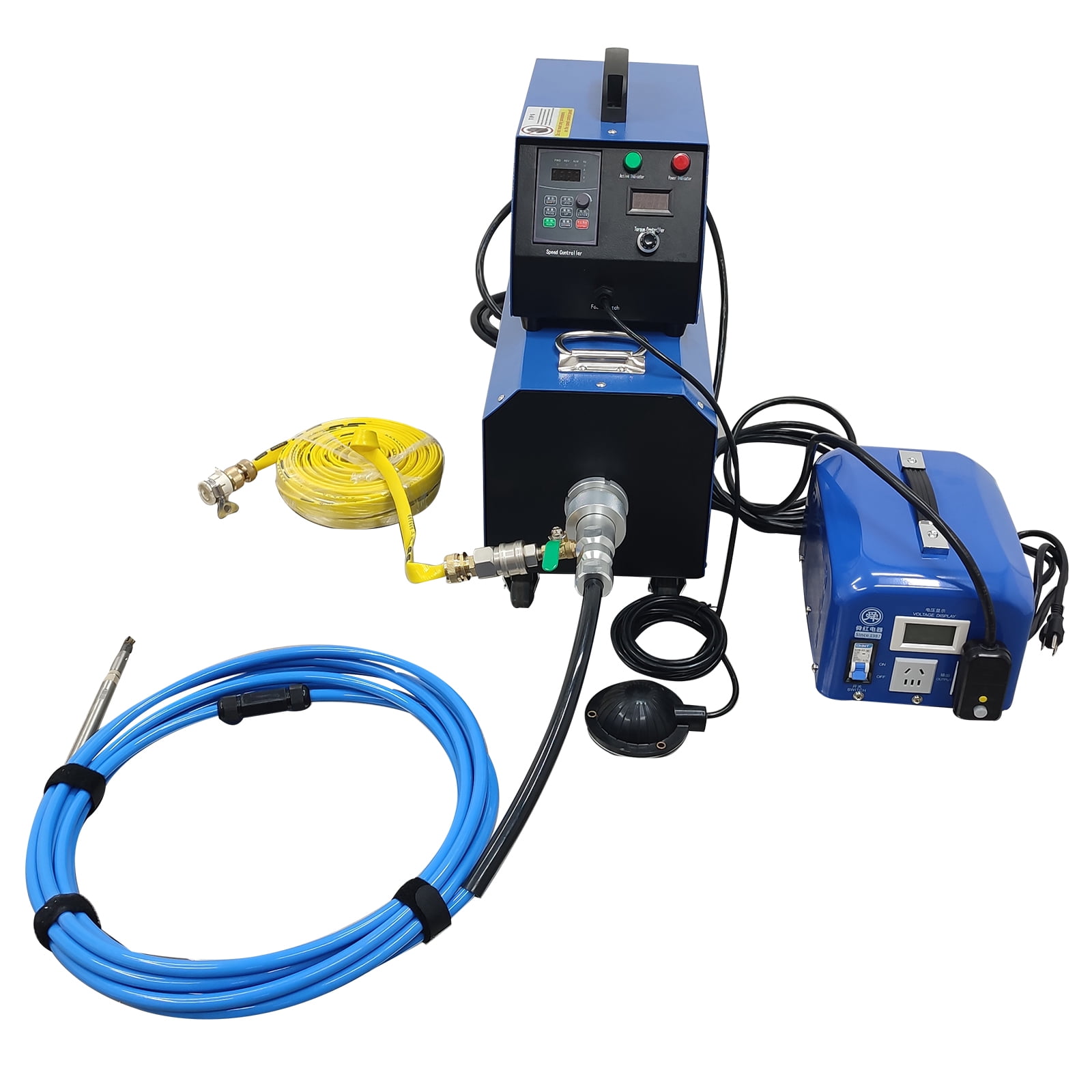 Industrial Boiler Pipeline Cleaning Machine Tube Duct Cleaner 220V with 26ft Flexible Shaft for 12-36mm/0.47-1.42in Pipe