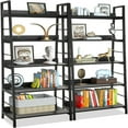 Industrial Bookshelf Ladder 5 Tier Large Floor Freestanding Rack