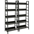 Industrial Bookshelf Ladder 5 Tier Narrow Floor Freestanding Rack