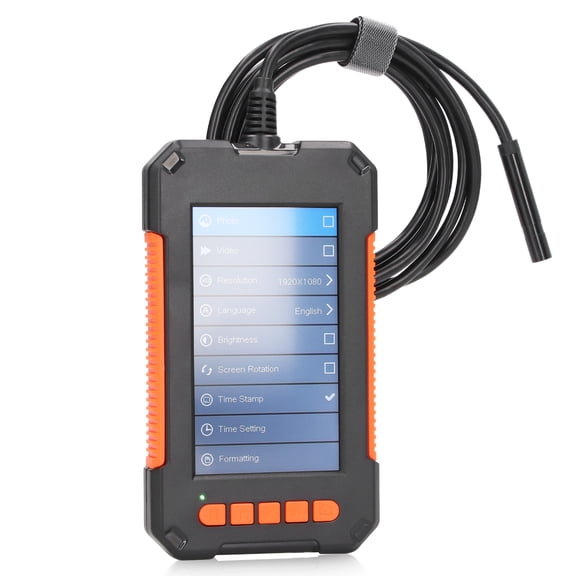 Industrial Borescope Sewer Camera 1080P HD with 4.3in IPS screen and 8mm Lens Waterproof Digital Endoscope - 32.8ft / 10m Semi-Rigid Cable
