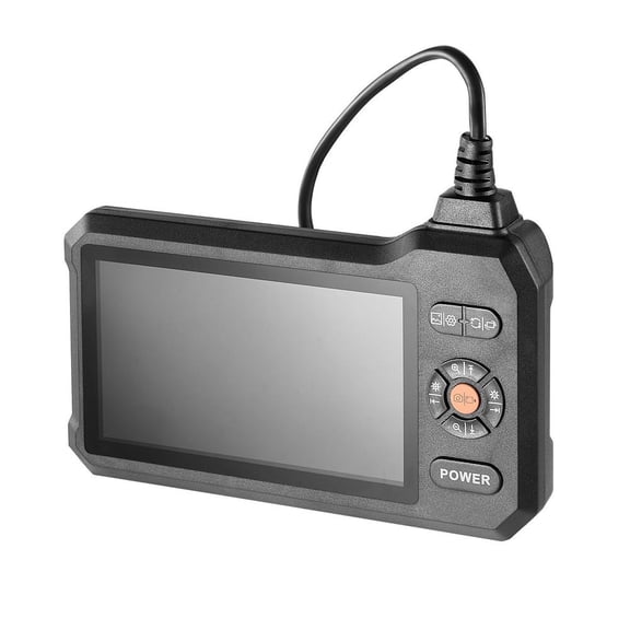 Industrial Borescope, Triple Lens Endoscope Camera with Light, 5" IPS Screen, IP67 Waterproof Snake Camera, 16.4Ft Rigid Cable