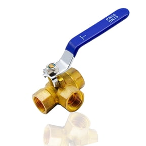 Industrial Brass Three Way Valves T Port Metal Flows Control Tap Full Port Water Adapter for Fluid Flows Regulate