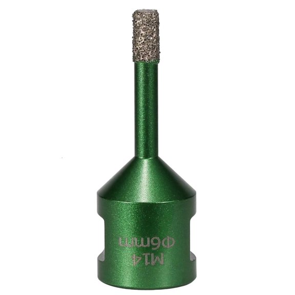 Industrial Brazed Hole Opener For Porcelain Stone Tiles - Diamantine Grit Coating & M14 Thread Design Up To 50mm