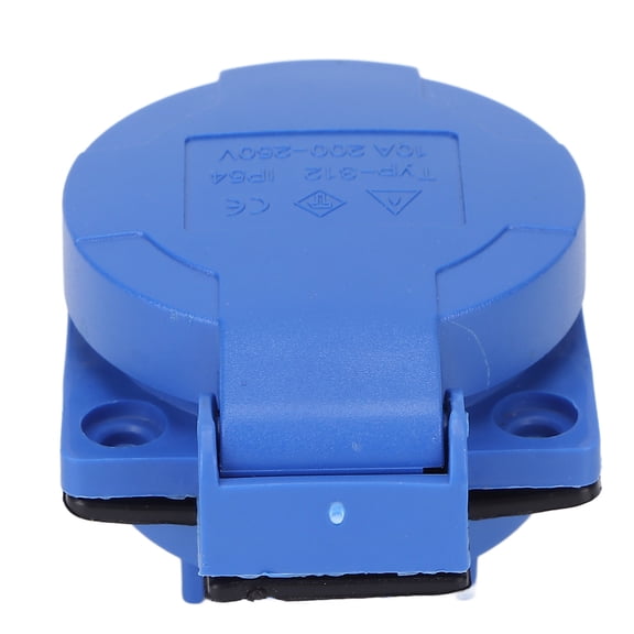 Industrial CEE Concealed Socket Waterproof 220V 5 Pin Blue Outlet / 9.00 x 9.00 x 4.00 inches
