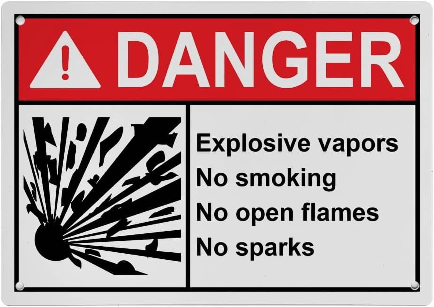 Industrial Caution Sign Explosives Sign (Explosive vapors No smoking No ...