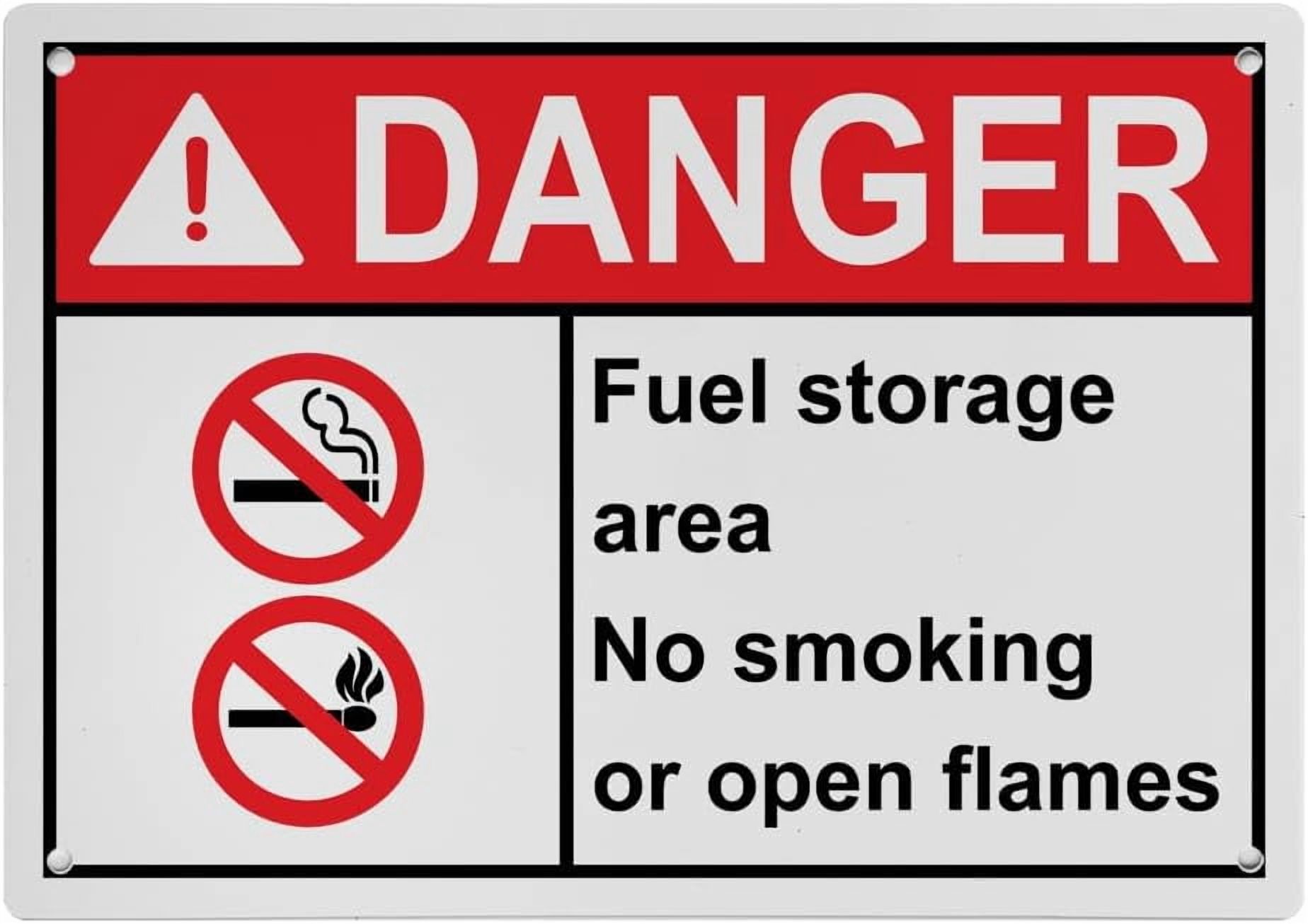 Industrial Caution Sign Fuel Sign (Fuel storage area No smoking or open ...