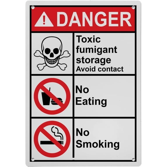 Industrial Caution Sign Hazardous Gas Gas Lines Sign (Toxic fumigant ...