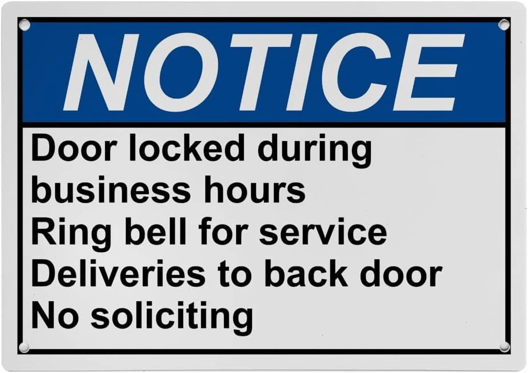 Restricted Hours Loading Sign Industrial Caution Sign Information Sign (Door locked during business ...