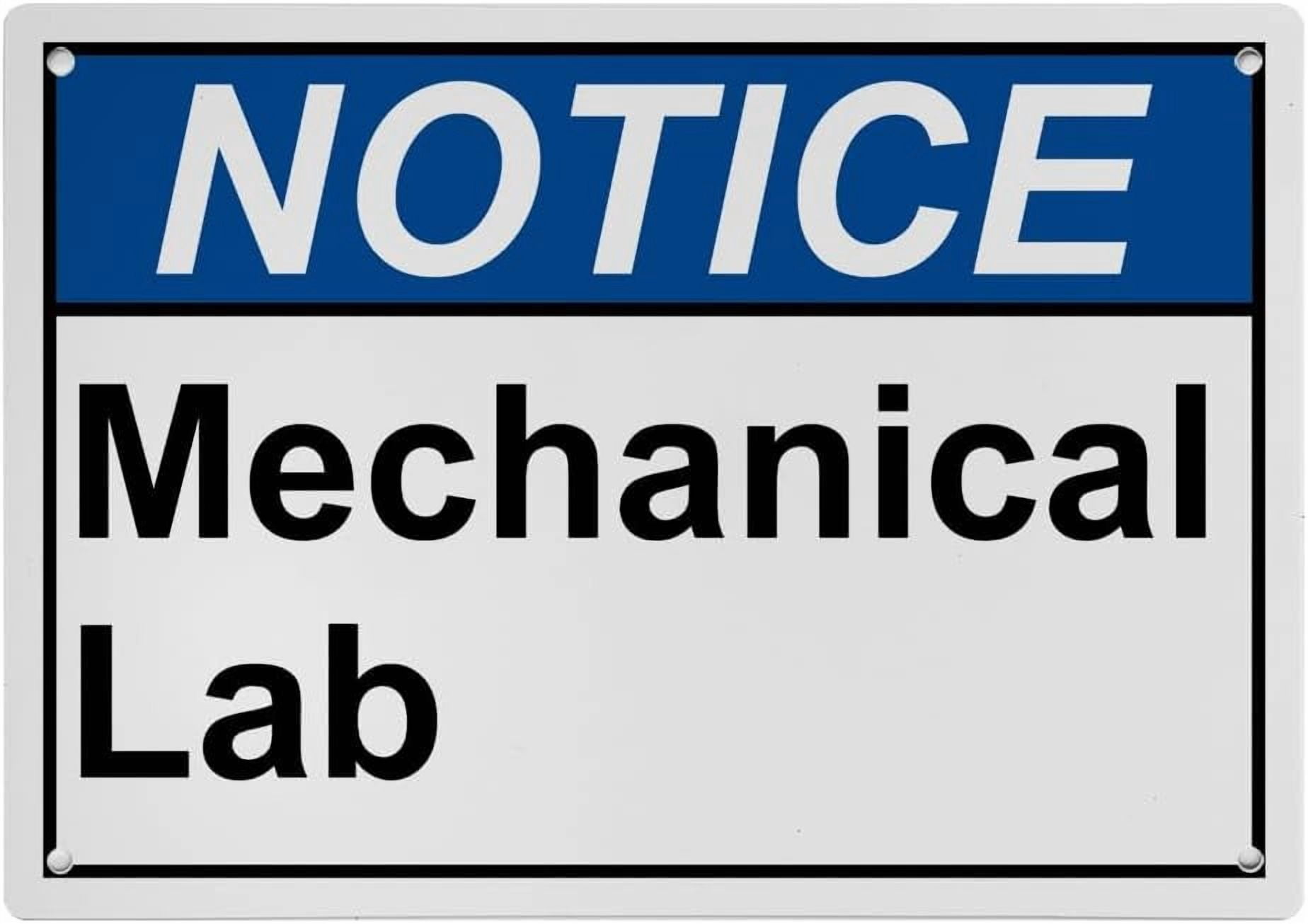 Lab Caution Sign Machine Shop Industrial Caution Sign Information Sign (Mechanical Lab) 8 in