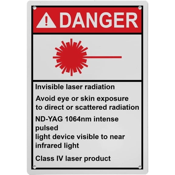 Industrial Caution Sign Laser Sign 8 in" x 12 in" UV Resistant Indoor Outdoor Workplace Industrial Caution Warning Sign #259