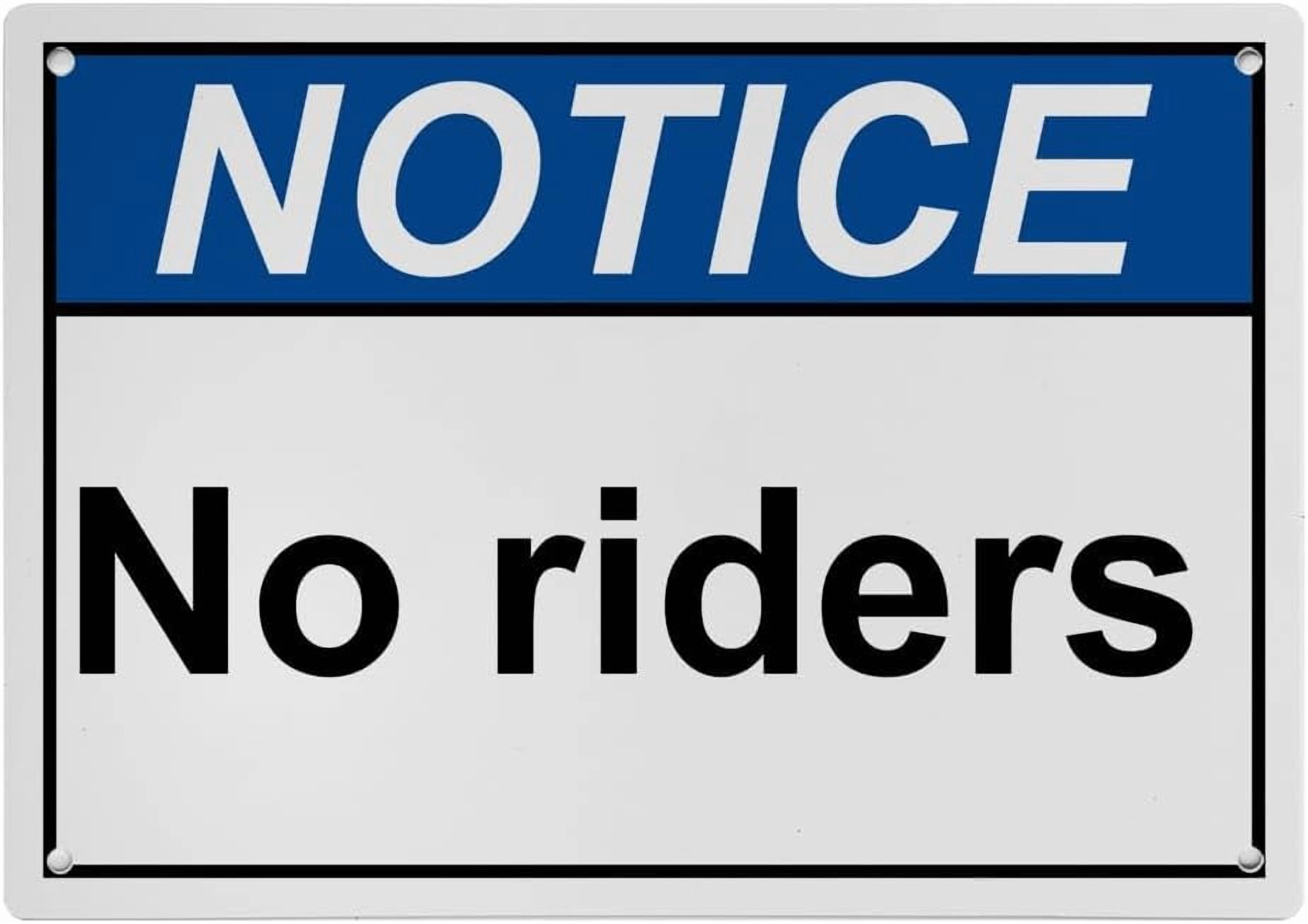 Industrial Caution Sign Machine Safety Sign (No riders) 8 in