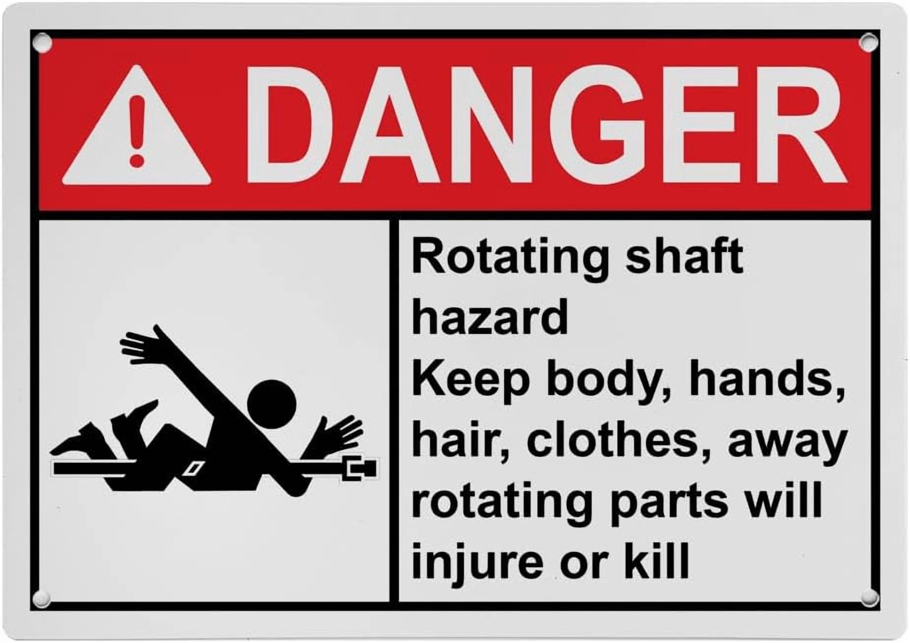 Industrial Caution Sign Machine Safety Sign (Rotating shaft hazard Keep ...