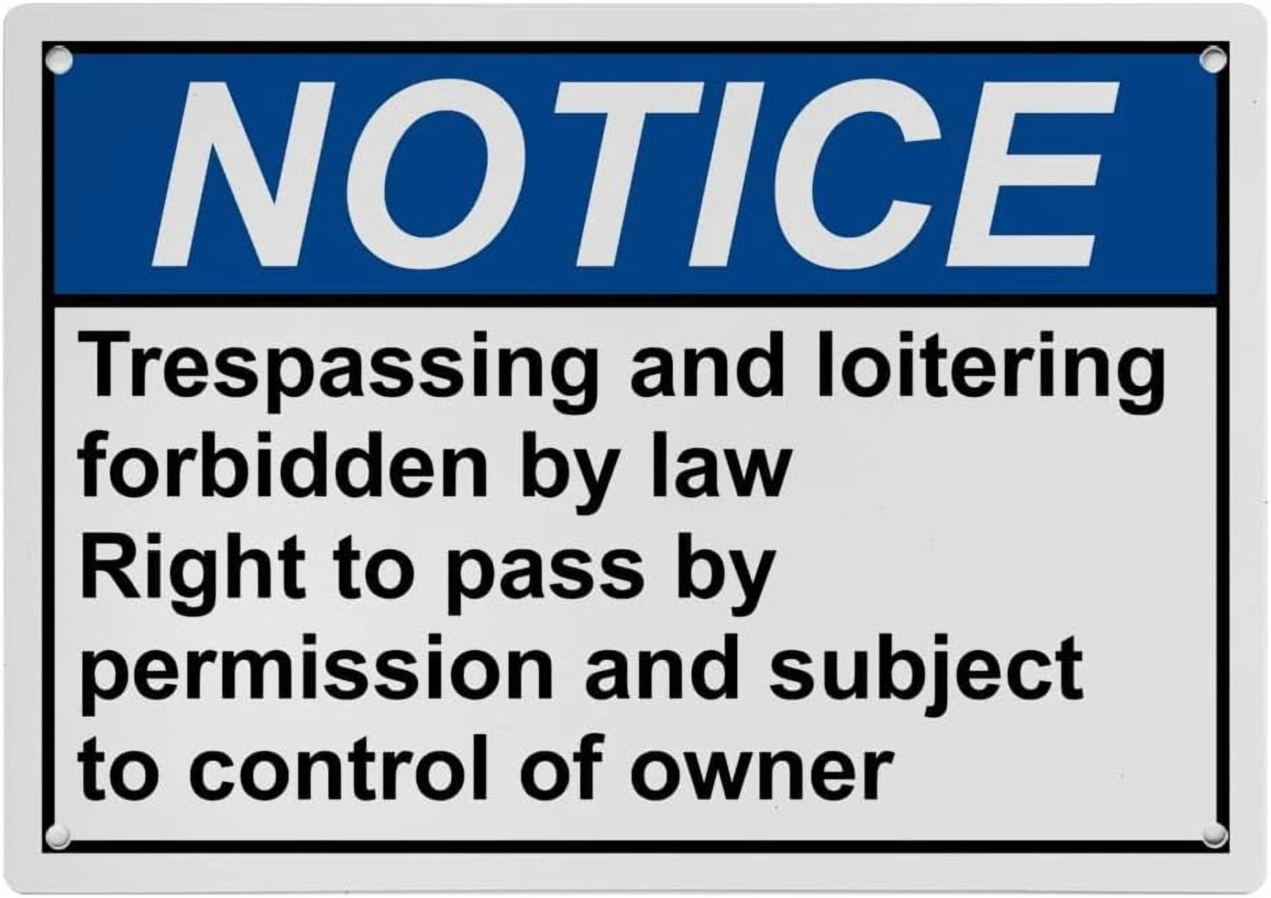 Industrial Caution Sign No Trespassing Sign (Trespassing and loitering ...