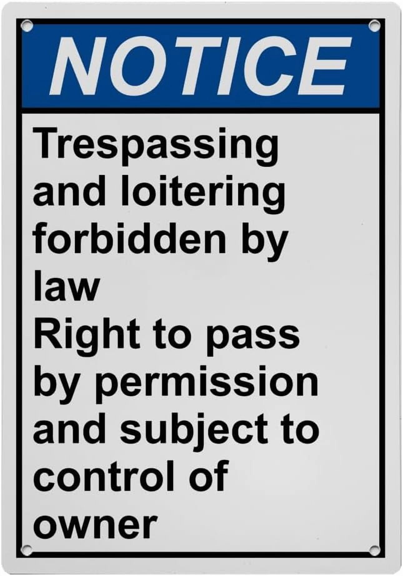Industrial Caution Sign No Trespassing Sign (Trespassing and loitering ...