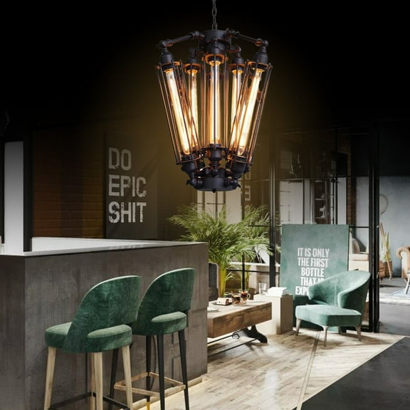 Industrial Chandelier Vintage Steampunk Style Pendant Light Loft Ceiling Fixture